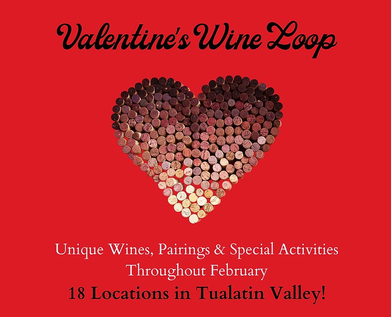 Valentines Wine Loop logo for Tualatin Valley Wineries