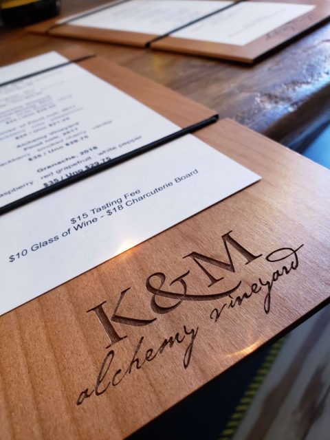 K&M Wine tasting menu