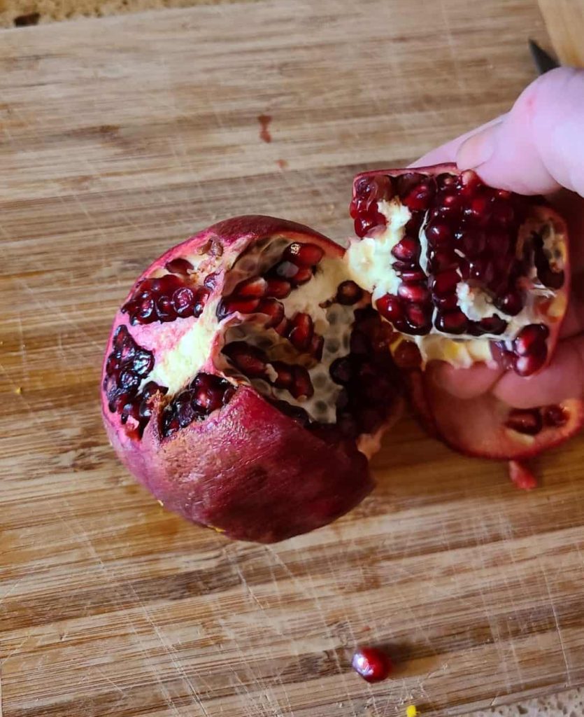 a pomegranate split open