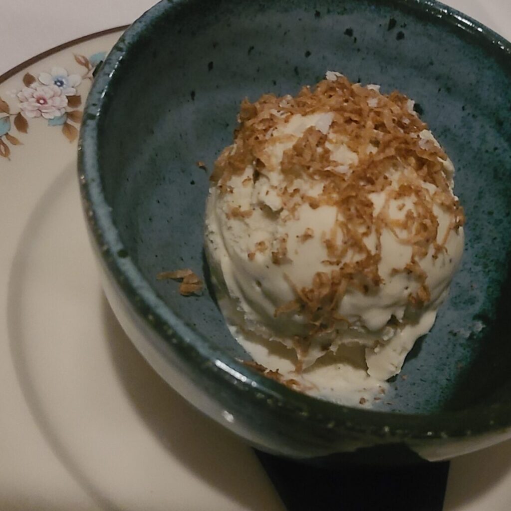 a bowl of Truffle Ice Cream at Subterra Restaurant