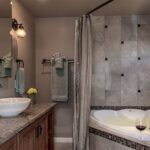 Oversized soaking tub in High Desert Suite