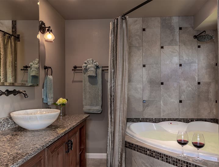 Oversized soaking tub in High Desert Suite