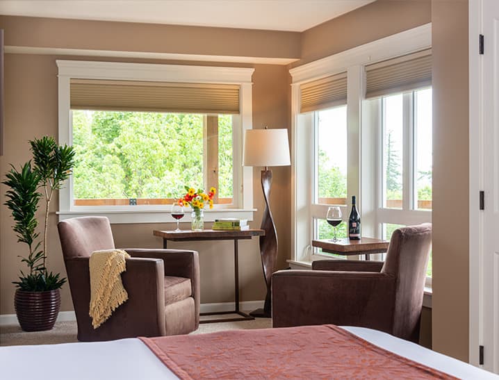 View from bed to sitting area in High Desert Suite