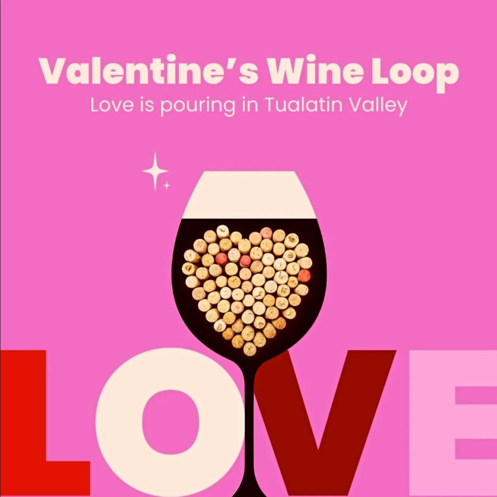 Valentines Wine Loop logo for Tualatin Valley Wineries